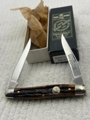 Queen Cutlery Co USA #66 Very Hard To Find 2 Blade Muskrat #Q2030 Discontinued