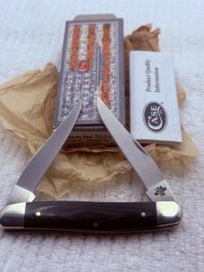 Case 2012 USA 8 Dot Hard To Find Muskrat 06244 Black G-10 Handles 