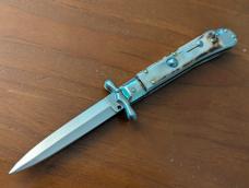 ITALIAN MADE MEDICI STYLE SWING GUARD AUTOMATIC STILETTO NICKEL SILVER NEW OLD STOCK 