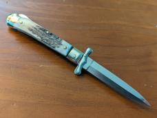 ITALIAN MADE MEDICI STYLE SWING GUARD AUTOMATIC STILETTO NICKEL SILVER NEW OLD STOCK 
