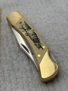 Schrade Scrimshaw USA 1994 Ltd Ed Great Outdoor Series 507SC Folding Hunter 