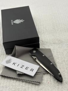 Kizer Cutlery K14419AA Silver Sunburst Lightweight Folding Knife Discontinued