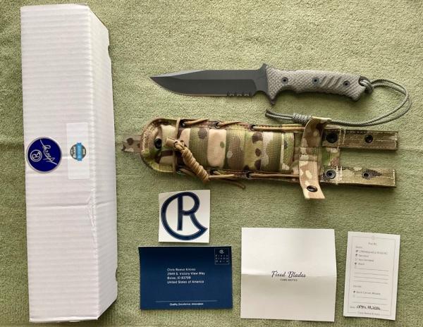 ???? CHRIS REEVE PACIFIC COMBAT KNIFE 6" CLIP POINT SERRATED EDGE MAGNACUT BLADE