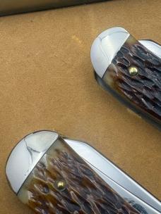 Queen Master Cutter Collection 77 Trapper 2 Knife Bone Handle Set