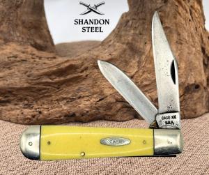 Case XX USA 3299 1/2 Railsplitter Swell End Jack Knife Vtg 1974 6 Dot Yellow (8)
