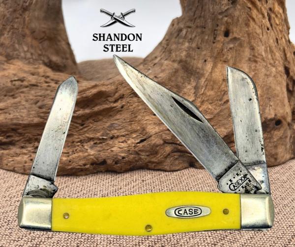CASE XX 3375 CV YELLOW DELRIN LARGE PREMIUM STOCKMAN KNIFE USA 3375 CV 2000 (12) CASE XX 3375 CV YELLOW DELRIN LARGE PREMIUM STOCKMAN KNIFE USA 3375 CV 2000 (12)
