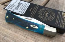 Case XX Axe Handle Knife Caribbean Blue Sawcut Bone Gorgeous!