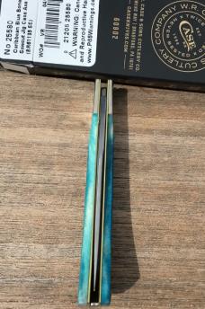 Case XX Axe Handle Knife Caribbean Blue Sawcut Bone Gorgeous!