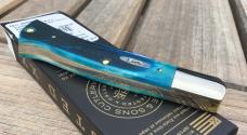 Case XX Axe Handle Knife Caribbean Blue Sawcut Bone Gorgeous!