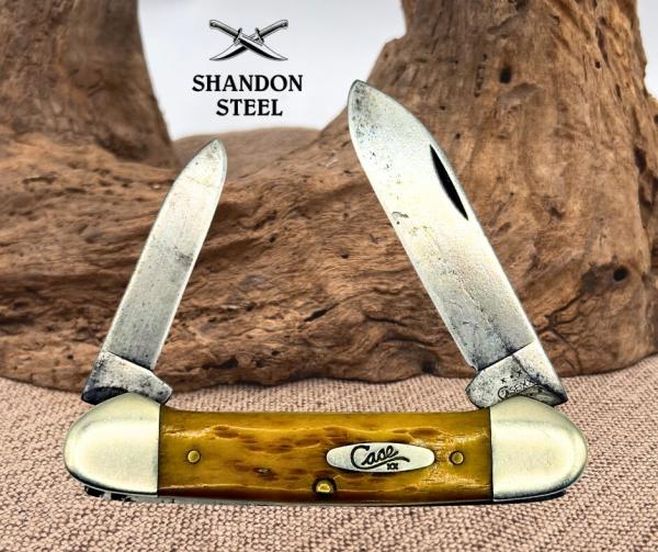 Case XX USA 62131 CV Canoe 2 Blade Brown Bone Handle Carbon Steel 2002 (16) Case XX USA 62131 CV Canoe 2 Blade Brown Bone Handle Carbon Steel 2002 (16)