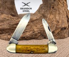 Case XX USA 62131 CV Canoe 2 Blade Brown Bone Handle Carbon Steel 2002 (16)