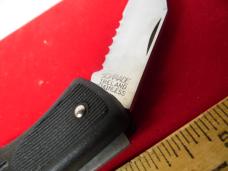 SCHRADE IRELAND 4" LOCK BACK RUBBER GRIPS PART SERRATED AS FOUND MINT UNUSED 