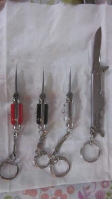 Group of 4 Italian Stiletto Keychain knives
