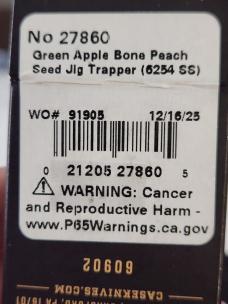 2025 Case Green Apple Bone Peach Seed Trapper NIB