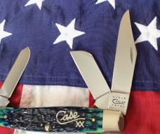 Case xx 2000 Large Stockman w Kentucky Bluegrass Bone Handles (mdl# 6375 SS) w Case xx Silver Script
