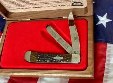 Case xx Tennessee Farmers Co-Op Trapper Knife w/ Sweet Greenish Brown Bone Handles (mdl# 6254 SS)