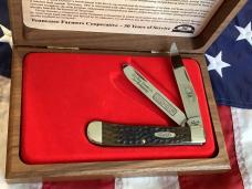 Case xx Tennessee Farmers Co-Op Trapper Knife w/ Sweet Greenish Brown Bone Handles (mdl# 6254 SS)