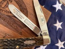 Case xx Tennessee Farmers Co-Op Trapper Knife w/ Sweet Greenish Brown Bone Handles (mdl# 6254 SS)