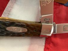 Case xx Tennessee Farmers Co-Op Trapper Knife w/ Sweet Greenish Brown Bone Handles (mdl# 6254 SS)