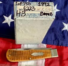 Case xx Case Classic 1992 Large Trapper, mdl# 6223, w/ Honey Brown Bone Handles -NOS +Orig Box