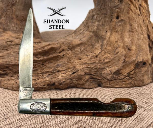 F.A. Bower Imp. Co. Solingen Germany #71 Smooth Bone Daddy Barlow Knife (23)