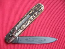Vintage German Boker 715 Leverlock Knife Stag - Brand New Old Stock