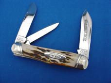Case Classic 53046 Stag Handle 3 Backspring Whittler Knife