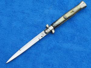 1950's- 11" Latama Picklock Switchblade Stiletto knife horn/bayonet 
