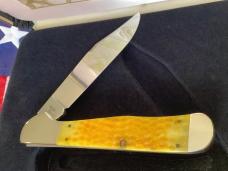 1988 Case xx (Mdl# Y61066 SS) Large “Gold Rush” Folding Hunter w/ Brilliant Yellow Bone Handles -NOS