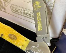 1988 Case xx (Mdl# Y61066 SS) Large “Gold Rush” Folding Hunter w/ Brilliant Yellow Bone Handles -NOS