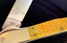 1988 Case xx (Mdl# Y61066 SS) Large “Gold Rush” Folding Hunter w/ Brilliant Yellow Bone Handles -NOS