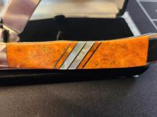 2015 Case Orange Coral Trapper with MOP inlay on handles EX254 SS
