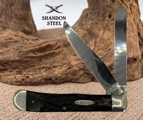 Case XX USA Pocket Knife Rough Black Jigged Synthetic Trapper Item #18221 (4)