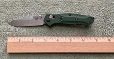 BENCHMADE 945 Green Aluminum Handle Mini Osborne Plain S30V Blade Knife NIB