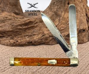 Schatt amp Morgan Queen Cut Co 042296 Doctors Knife 1994 Red Bone Scales USA 11