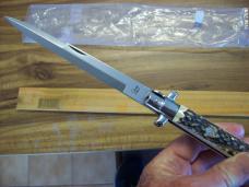 Falcon Italy Large 13 Incher Manual Lockback Bayo UNUSED W/Genuine Stag/Antler Handles!