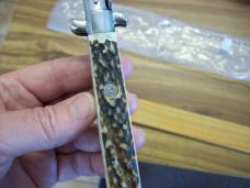 Falcon Italy Large 13 Incher Manual Lockback Bayo UNUSED W/Genuine Stag/Antler Handles!