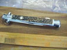 Falcon Italy Large 13 Incher Manual Lockback Bayo UNUSED W/Genuine Stag/Antler Handles!