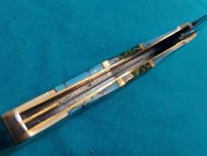 VINTAGE CUSTOM SCHRADE USA 227 UNCLE HENRY TRAPPER FOLDING POCKET KNIFE KNIVES OLD TURQUOISE GREEN