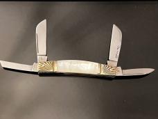 B.Boker Tree Brand Solingen Germany 4 Blade Mother Of Pearl Congess Long Pull Knife Worked Bols.MINT