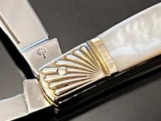B.Boker Tree Brand Solingen Germany 4 Blade Mother Of Pearl Congess Long Pull Knife Worked Bols.MINT
