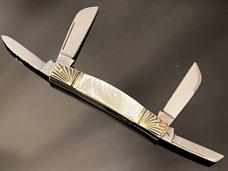 B.Boker Tree Brand Solingen Germany 4 Blade Mother Of Pearl Congess Long Pull Knife Worked Bols.MINT