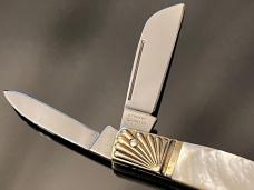 B.Boker Tree Brand Solingen Germany 4 Blade Mother Of Pearl Congess Long Pull Knife Worked Bols.MINT