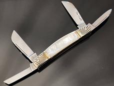 B.Boker Tree Brand Solingen Germany 4 Blade Mother Of Pearl Congess Long Pull Knife Worked Bols.MINT