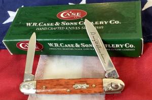 Case xx 2006 Eisenhower Knife Mdl 06263 SS w Super Chestnut Handles w scrolled bolsters -NOS