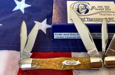 1992 & 1994 Case Classic Whittlers (Mdl# 63083) w/ Yellow & Orange Bone Handles -NOS