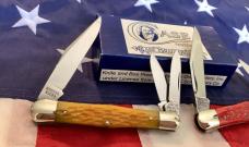 1992 & 1994 Case Classic Whittlers (Mdl# 63083) w/ Yellow & Orange Bone Handles -NOS