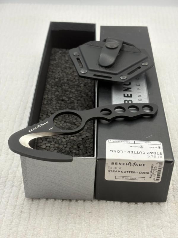 Benchmade 10 Blk Strap Cutter Long Rescue Hook Prototype NIB Made In USA