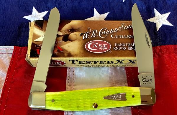 Case xx 2000 Moose Knife (MDL# 6275) w/ Brilliant Lime Green Bone Handles -NOS in Orig 