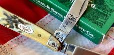 Case xx 2004 Trapper Nut TrapperNut Peanut Knife w Great Stag Handles, scrolled bolsters, +Stag Etch